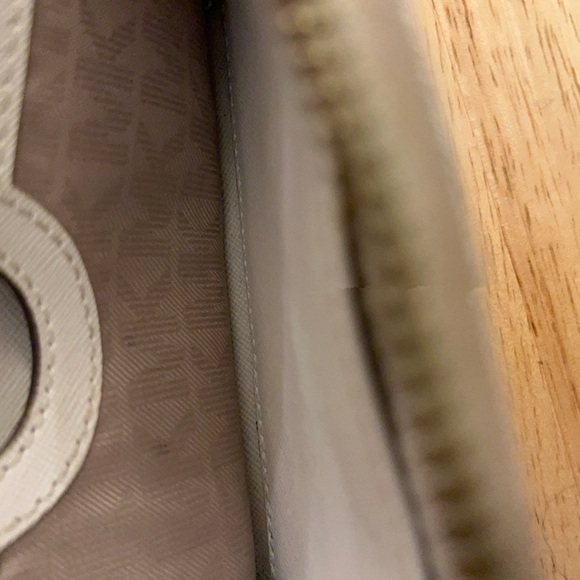 Michael Kors Monogrammed Pattern Gold-Tone Plate Women's Wristlet - Picture 8 of 14